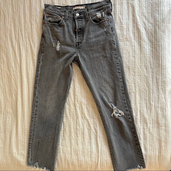 Levi’s Wedgie High Waist Crop Straight Leg Jeans - Picture 2 of 8